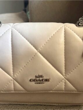 COACH Cream Quilted Leather Crossbody Bag